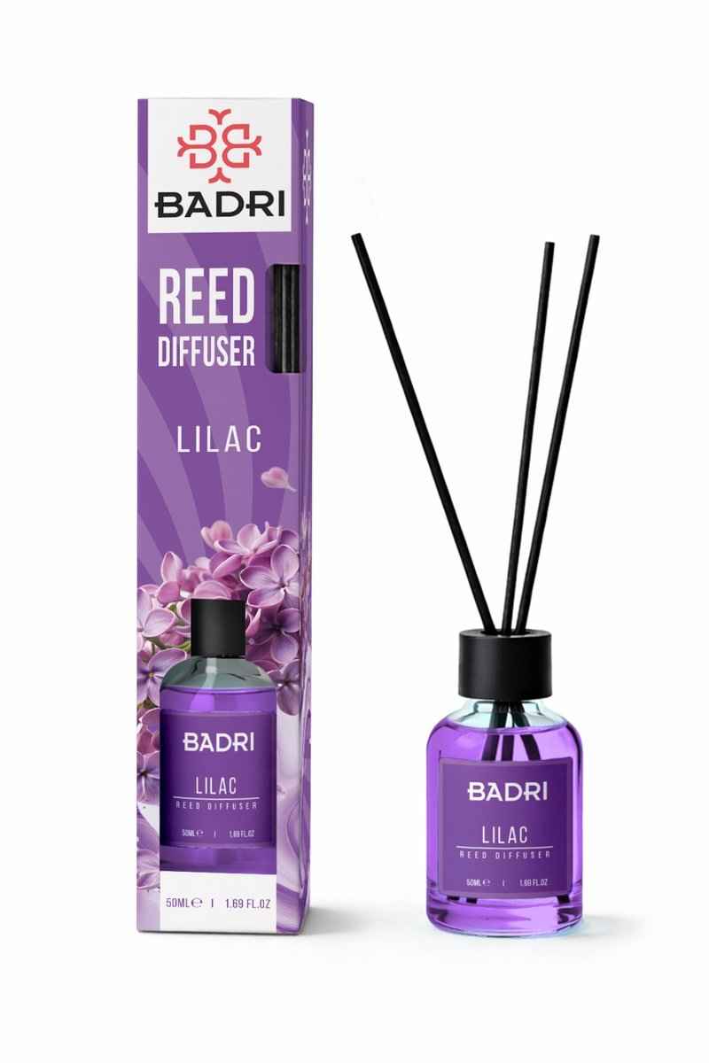 BADRI Geurstokjes Lilac 50ML – Luxe Reed Diffuser met Sering Geur voor Woonkamer & Badkamer geurstokjes