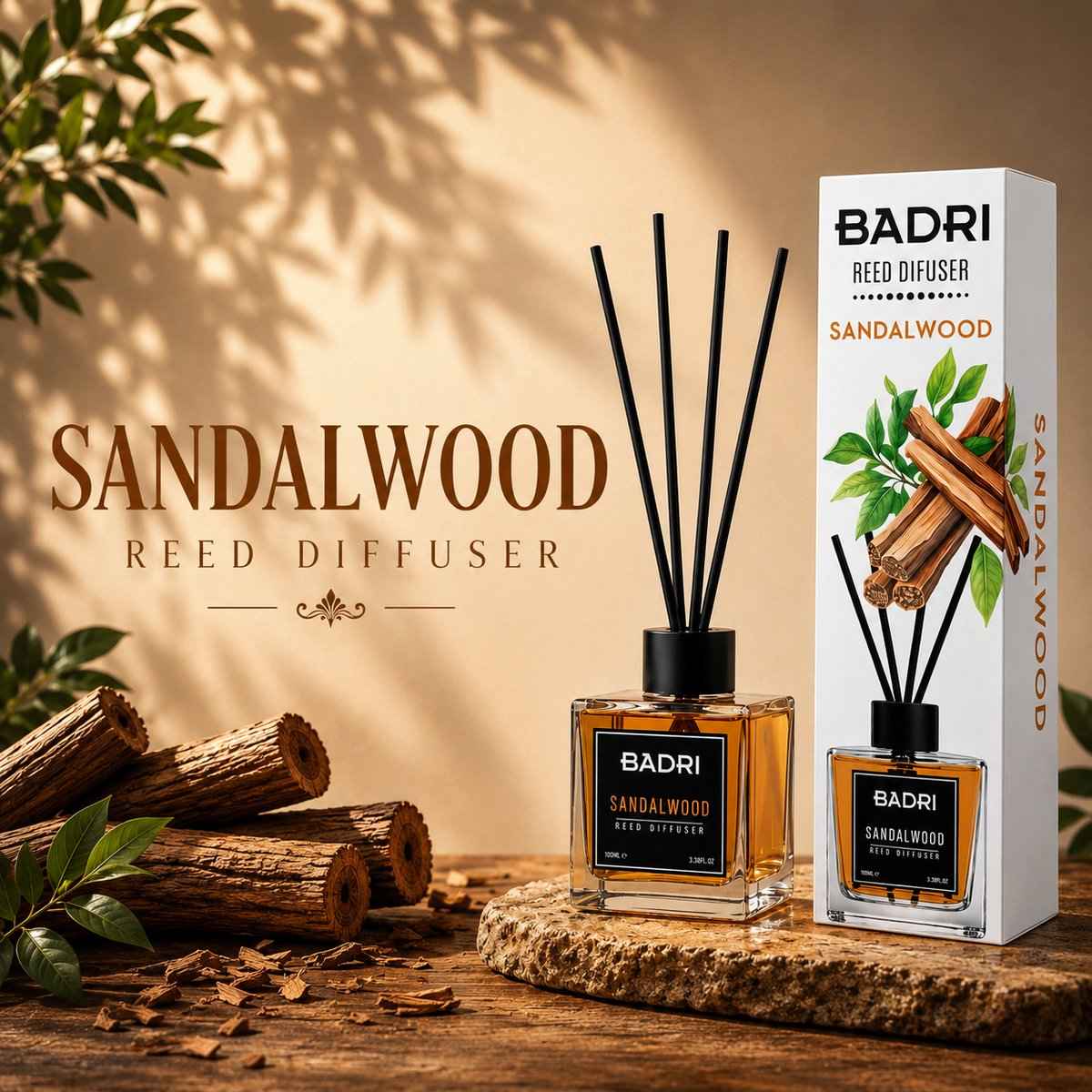 BADRI Geurstokjes Sandalwood 100ML geurstokjes productafbeelding 2