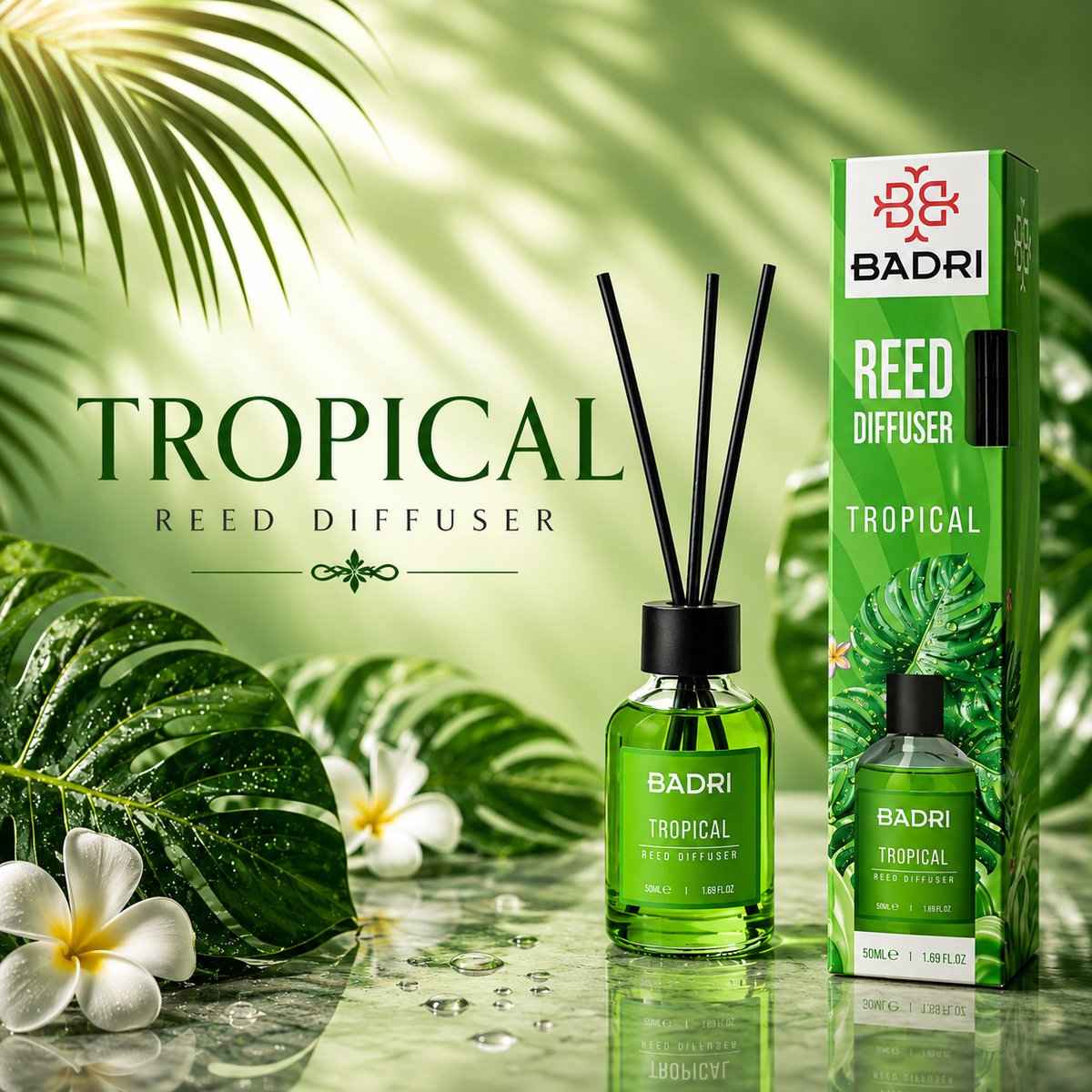 BADRI Geurstokjes Tropical 50ML geurstokjes productafbeelding 2