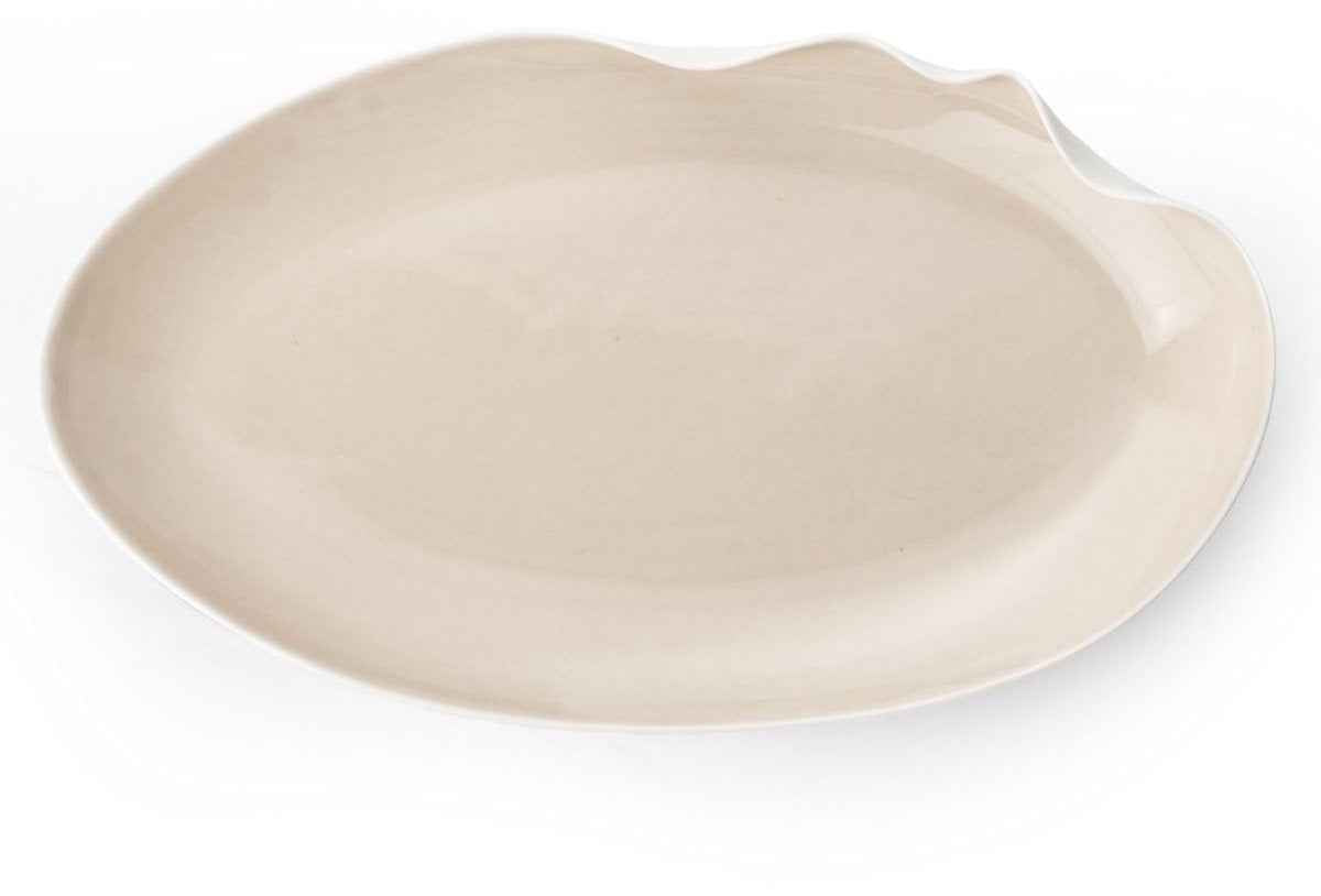 Bricard Miramas - Porseleinen Serviesset Set - Dinner Set - 25-delig - 6-Persoons - Wit/Taupe