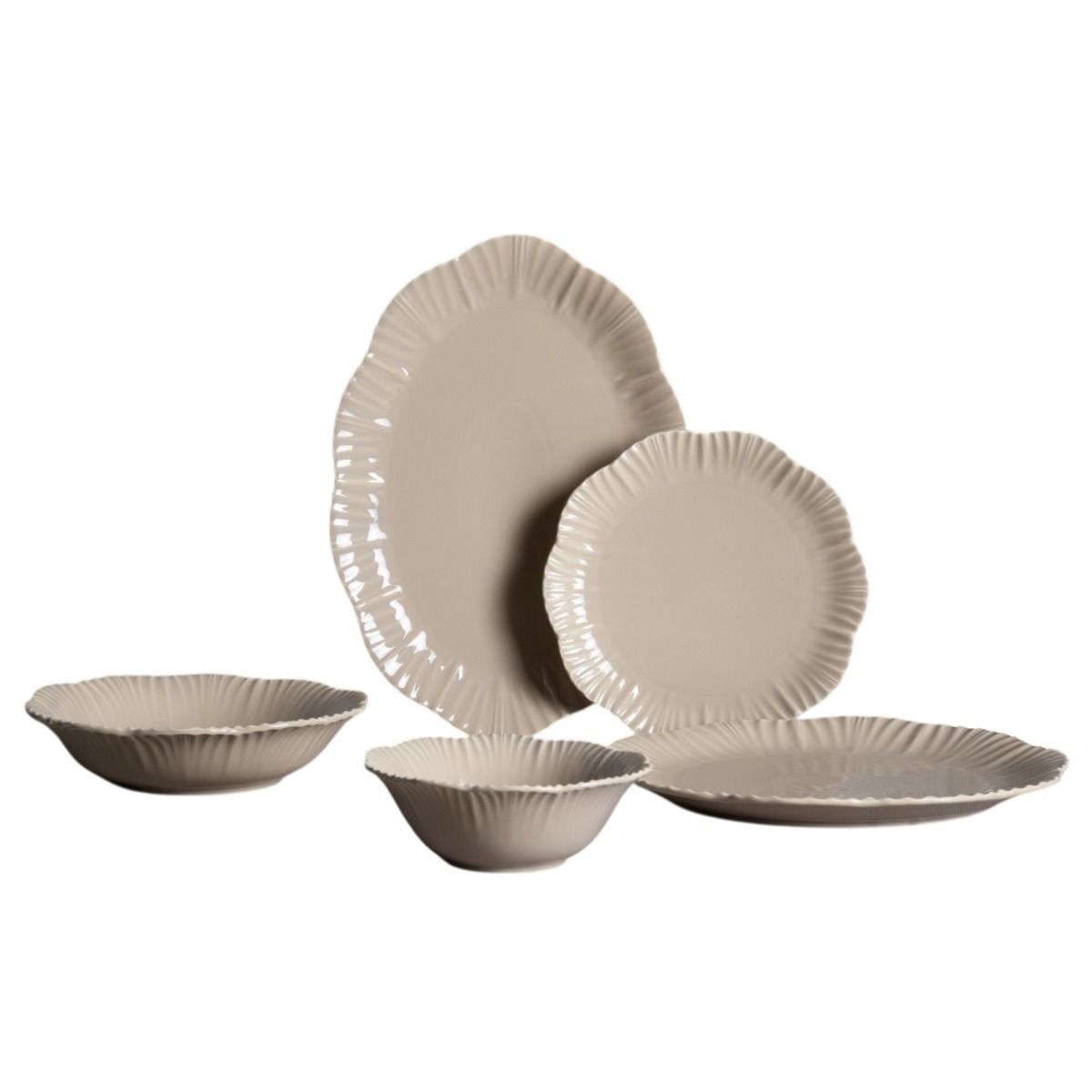 Bricard Bernis - Serviesset - 25-delig - 6-Persoons - Beige - Dinner Set - Keramiek – foto 2