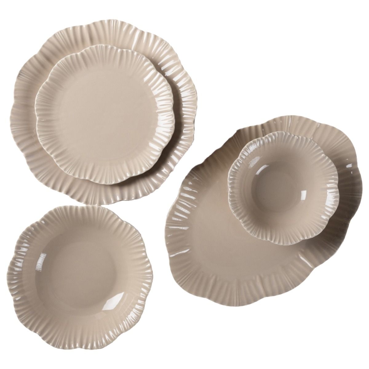 Bricard Bernis - Serviesset - 25-delig - 6-Persoons - Beige - Dinner Set - Keramiek – foto 3