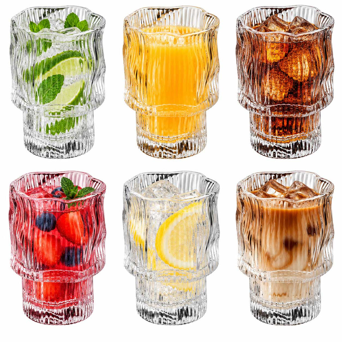 Bricard Ronda Lines - Tumbler Glazen - Set van 6 - Drinkglazen - Waterglas – foto 1