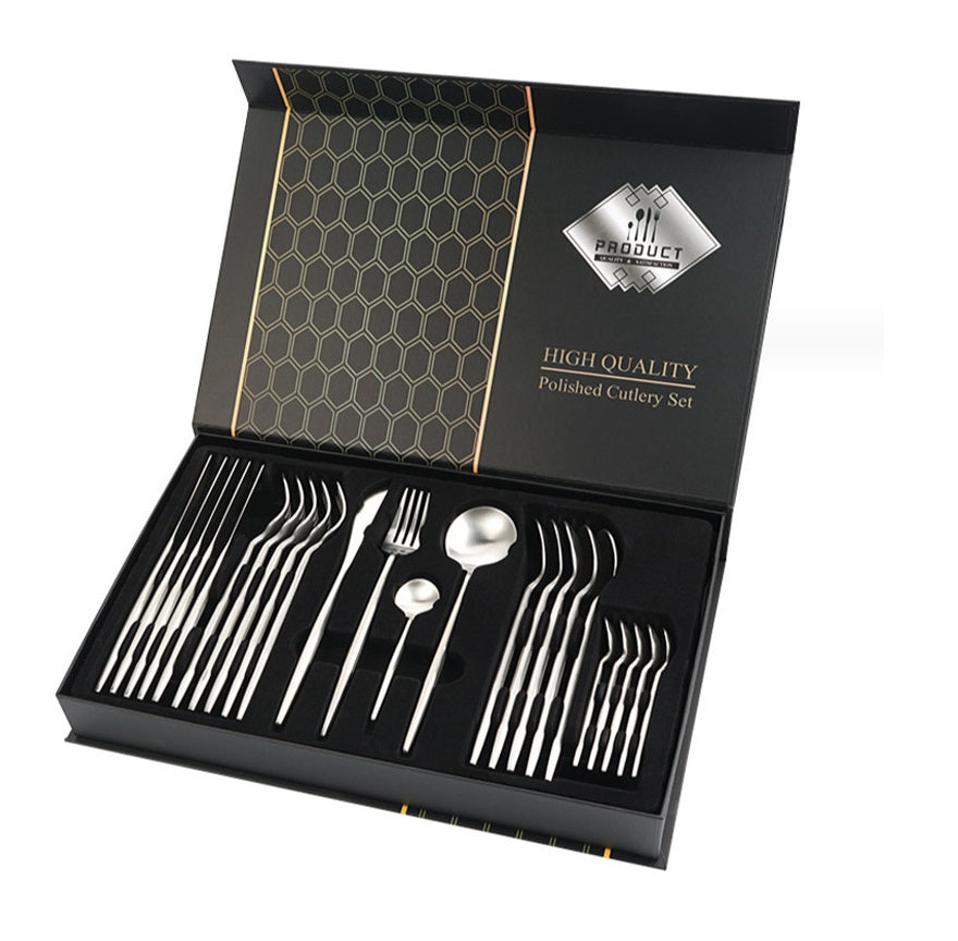 Cheffinger Cutlery Set - 24-piece - Silver - For 6 Persons