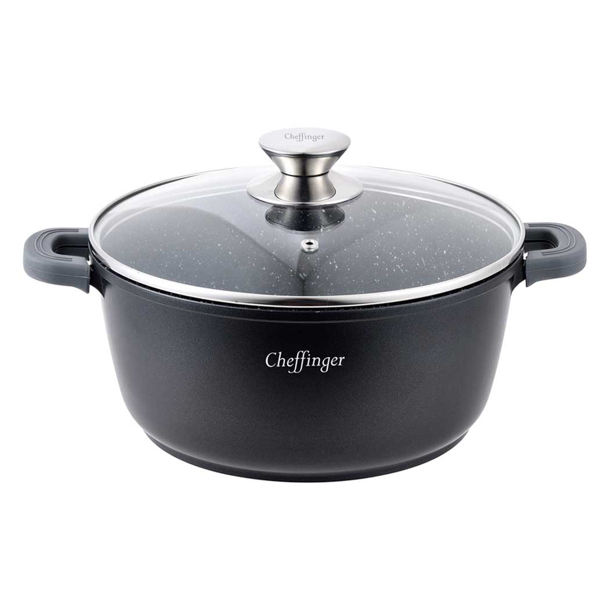 Cheffinger Braadpan met Deksel - 20cm - 2L - Zwart - Inductie - TEKZEN