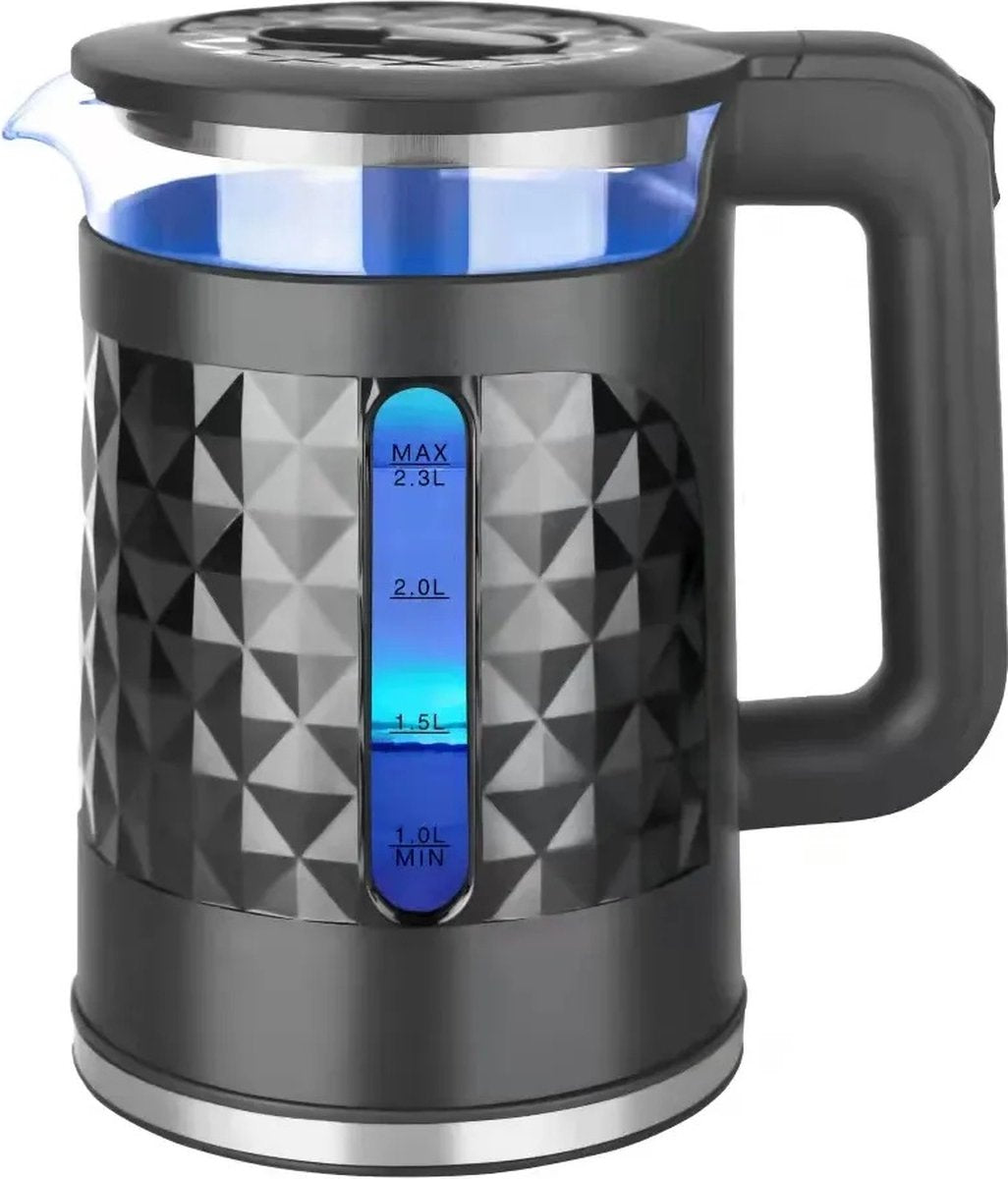 Cheffinger Elektrischer Wasserkocher - 2,3 l - Schwarz - 1500 W