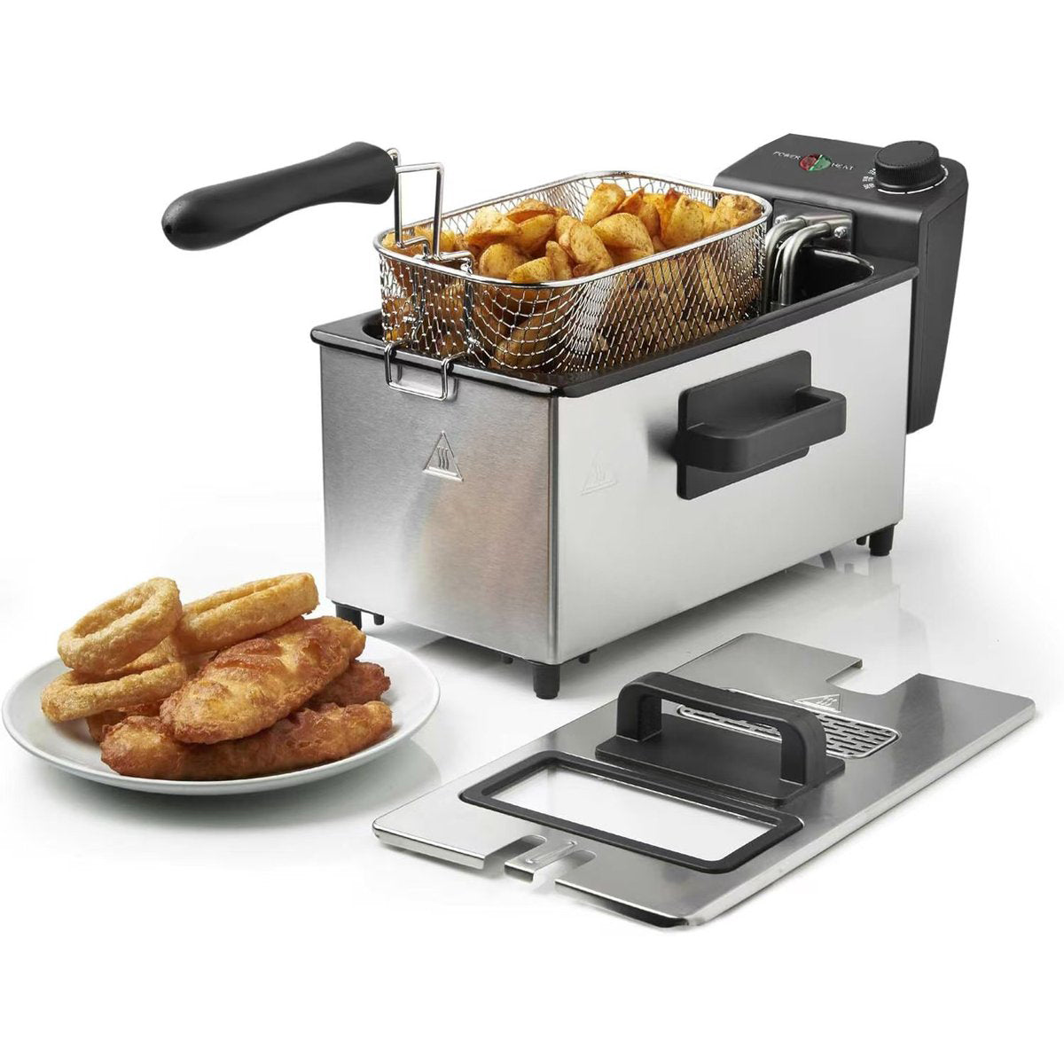 Cheffinger Deep Fryer - 3L - Stainless Steel - 2000W - With Viewing Window & Removable Frying Basket - Deep Fryer