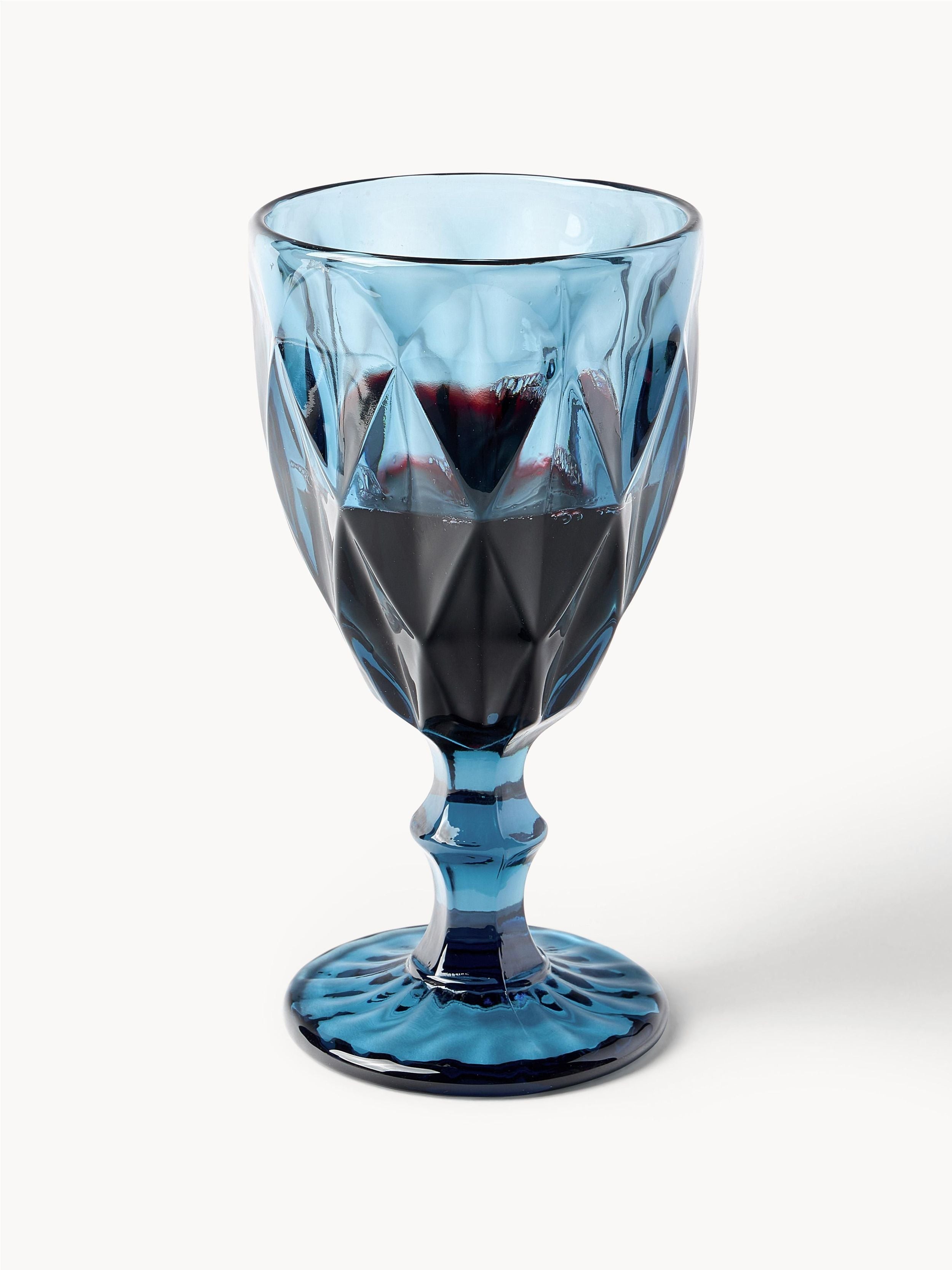 Cheffinger Colored Wine Glasses - 6 Pieces - Blue - 240ml - Vintage