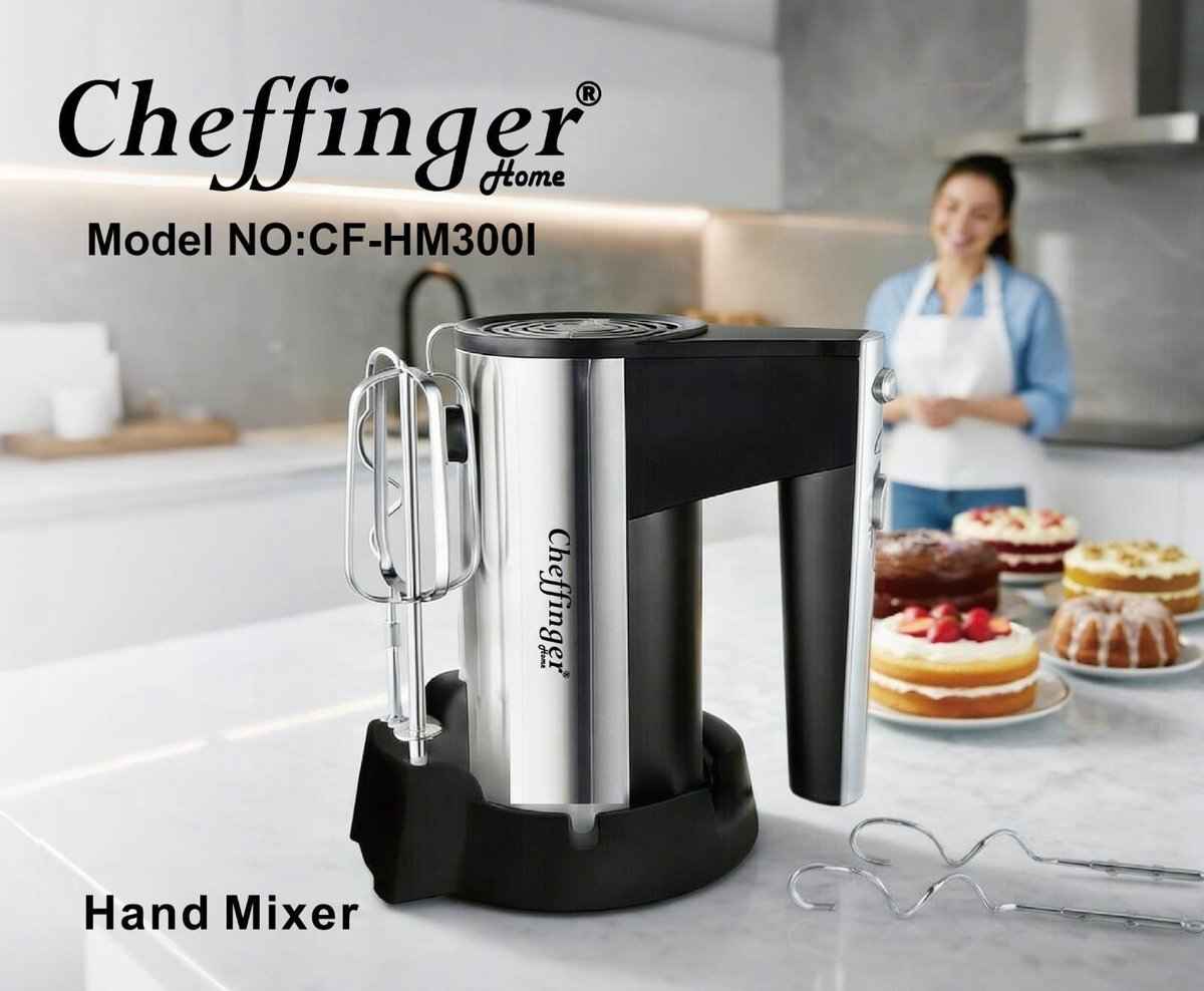 Cheffinger Handmixer 200W RVS keukenmixers productafbeelding 2
