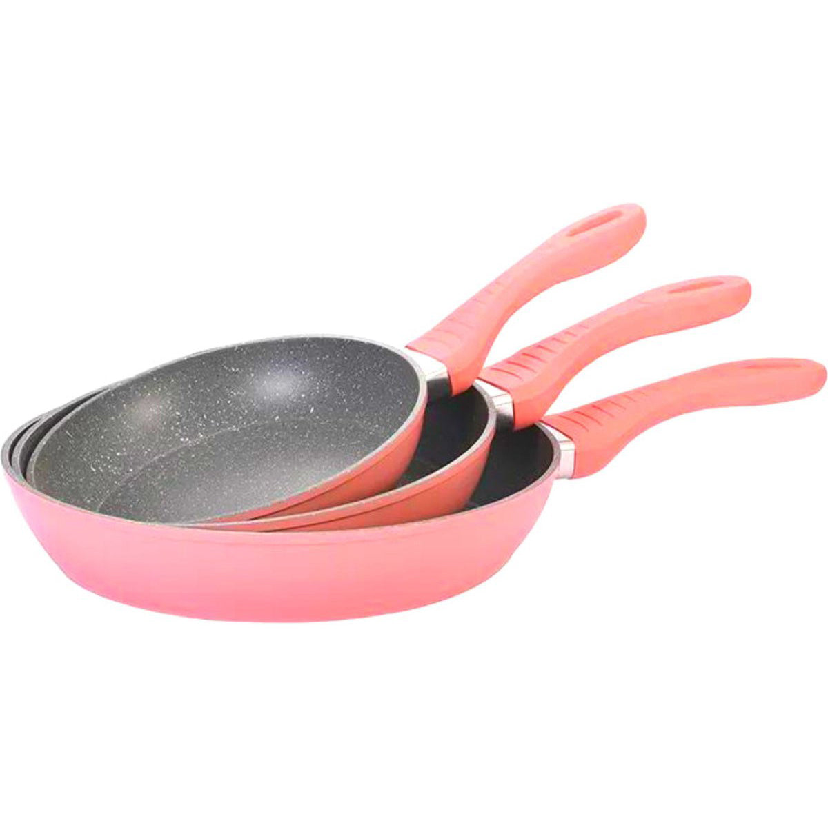 Cheffinger Koekenpannenset - 3-delig - Roze - Koekenpan 20, 24,28cm - Inductie - TEKZEN