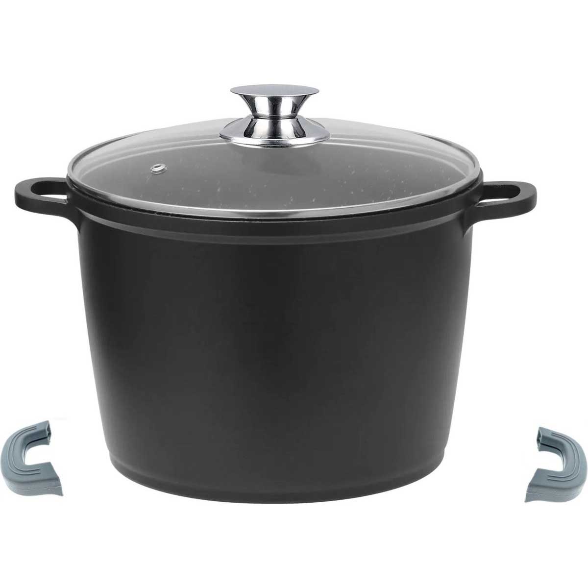 Cheffinger Soup Pot - Deep Roasting Pan - Marble Coating - 28 cm - Black