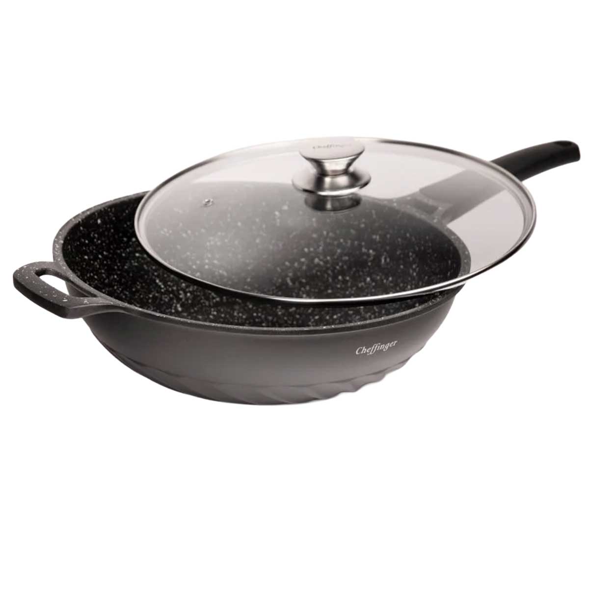 Cheffinger Wokpan XL met Deksel wokpannen productafbeelding 2