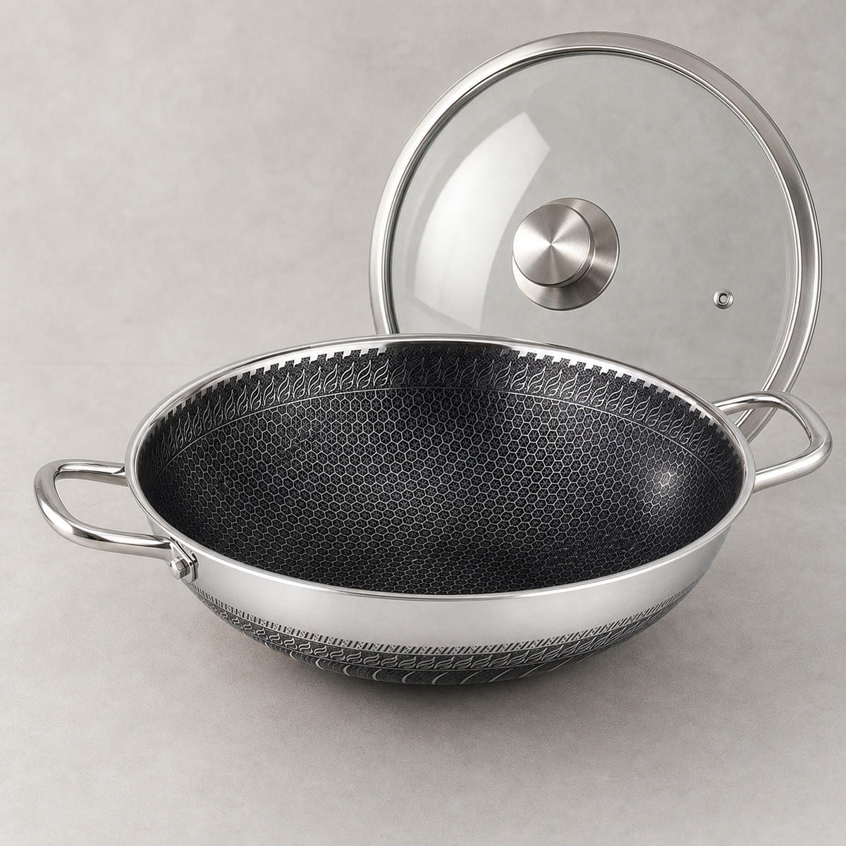 Cheffinger Wokpan met Deksel wokpannen productafbeelding 2