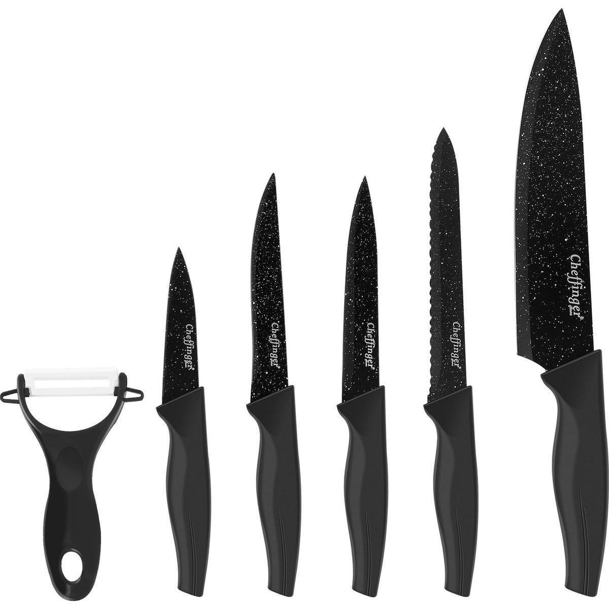 Cheffinger Messenset - 6-delig - Zwart