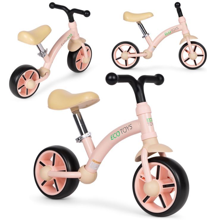 ECOTOYS Loopfiets - EVA Wielen - Verstelbaar Zadel - Roze - 3+ – foto 1