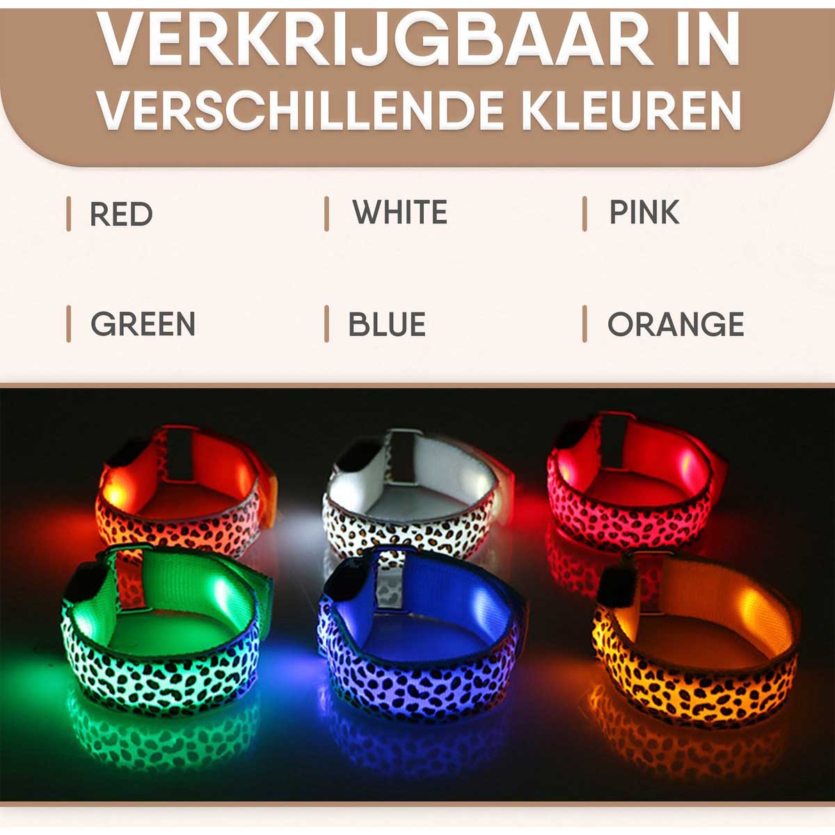 Furley’s Lichtgevende LED Hondenhalsband - Maat M - 40-48 cm - Wit - 3 Lichtstanden – foto 7