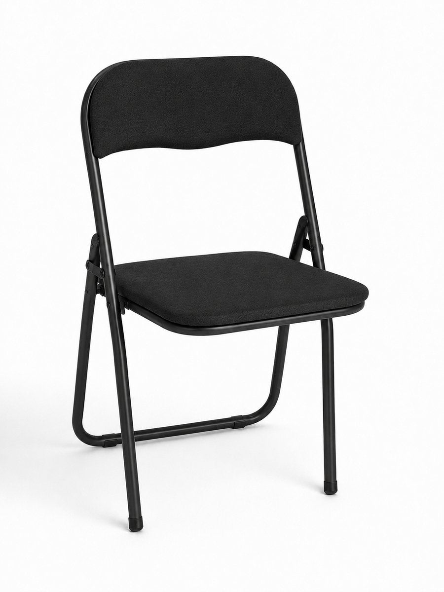 Kadirelli Klapstoel - Zwart - Set van 2 - Klapstoelen - Opvouwbare Stoelen met Bekleding