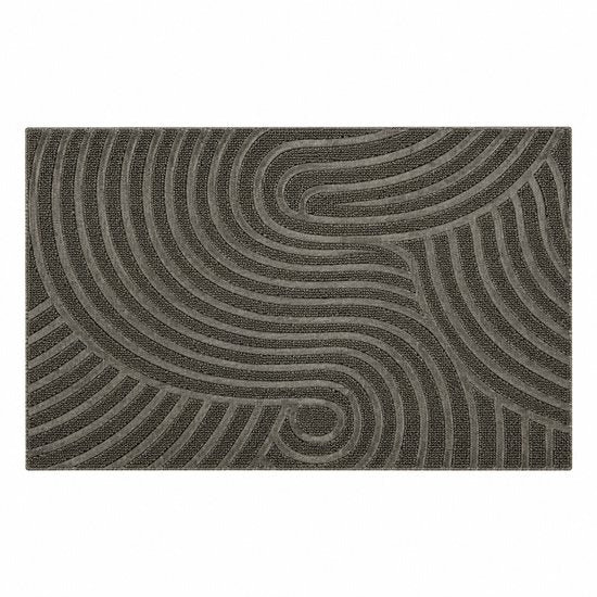 Kadirelli Deurmat Binnen – 60 x 90 cm – Zwart – Golvend Reliëf – Antislip en Wasbaar