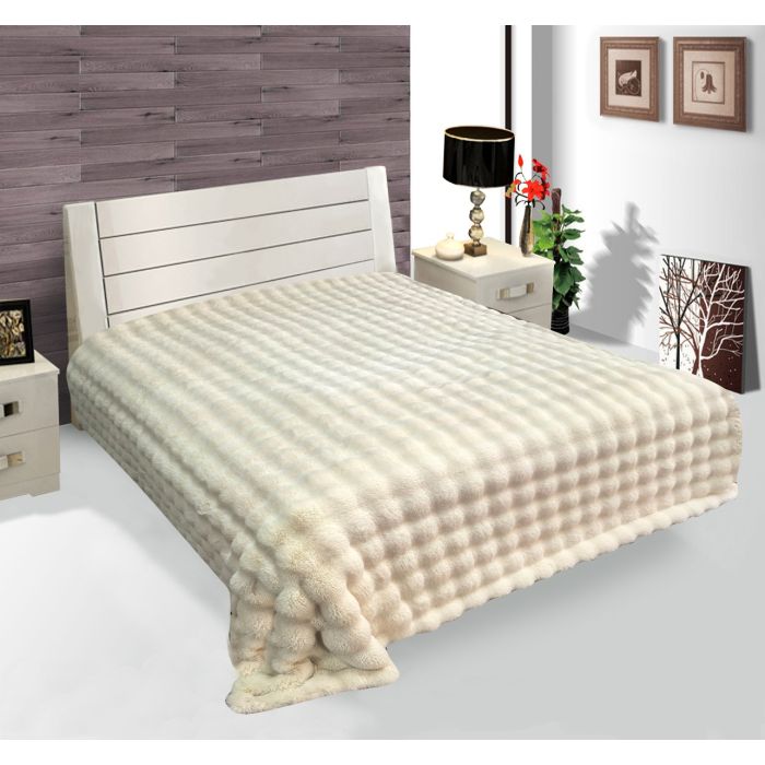 Lavella Pelus Deken - Crème - 200x240 cm - Super Zachte Plaid – foto 2