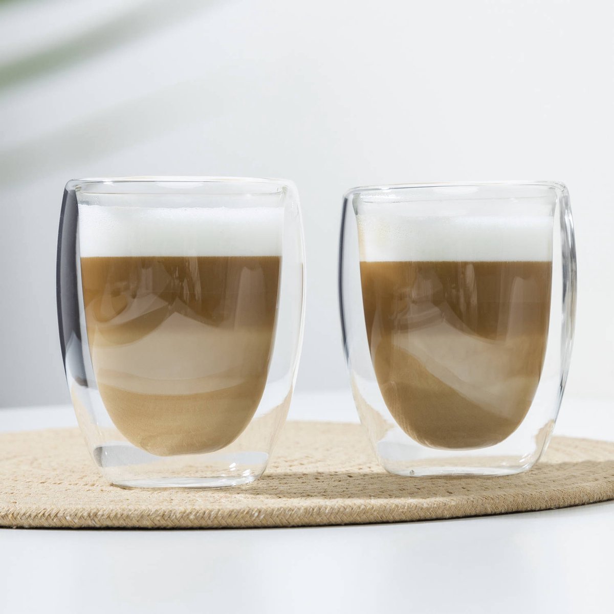 MONOO Dubbelwandige Koffieglazen - 350ml - Set van 2 - Cappuccino Glazen - Latte Macchiato Glazen - TEKZEN