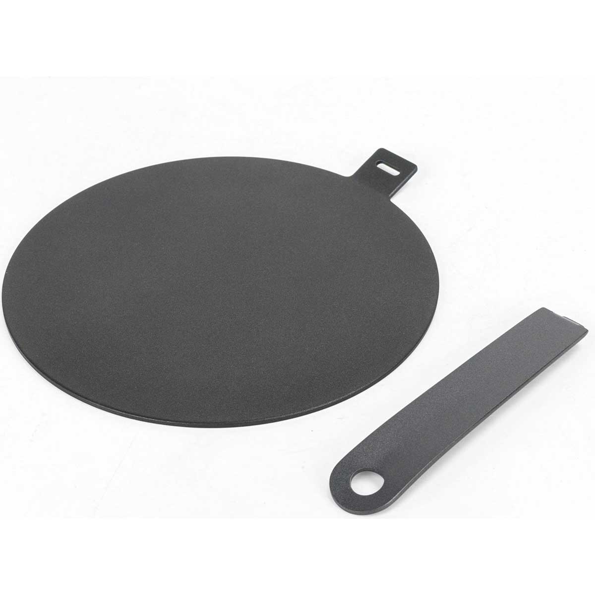 MONOO Induktionsadapterplatte Edelstahl 24 CM - Schwarz - Induktionsadapter Induktionsplatte - Abnehmbarer Griff - Induktionsschutz