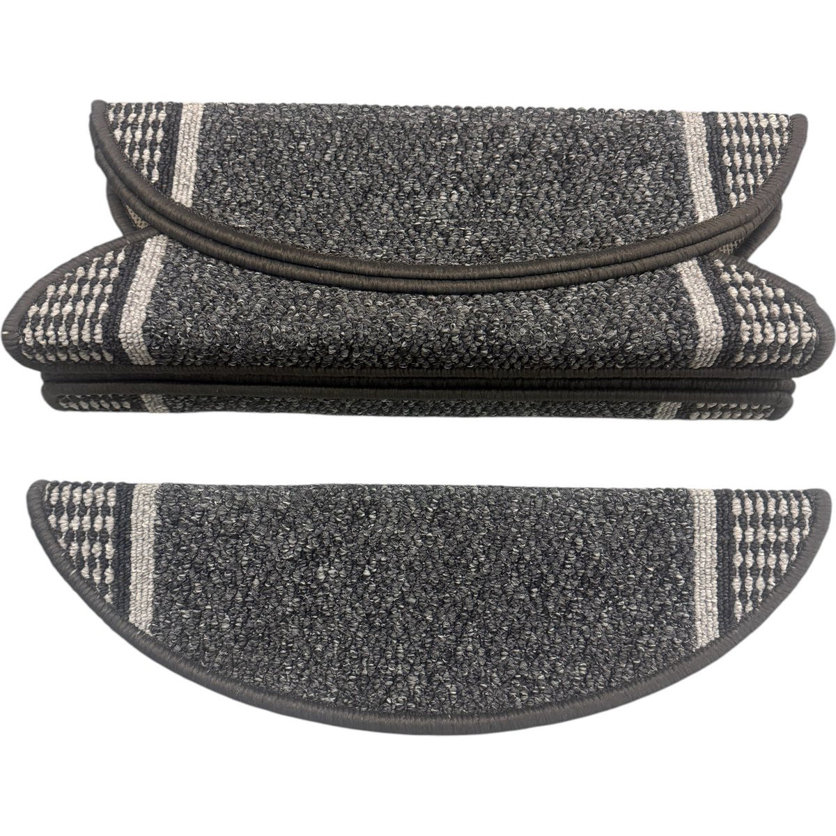 MONOO Trapmatten Set - Grijs Design - 15 Stuks - Halve Maantjes voor Trap