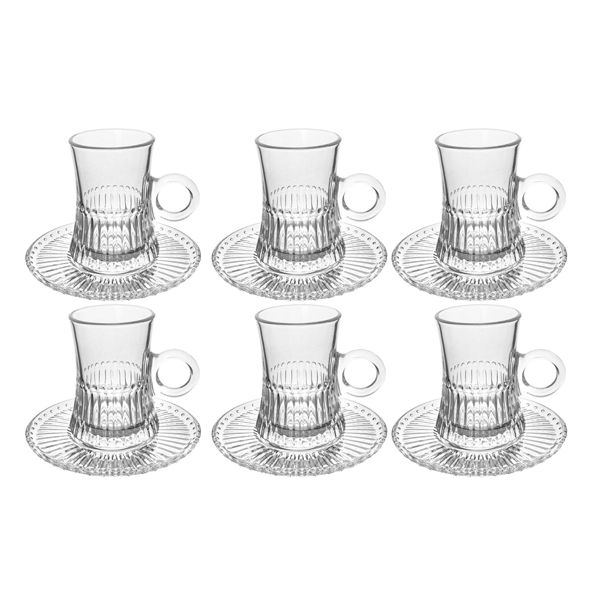 MONOO Türkische Teegläser mit Untertasse – 125 ml – 12er-Set
