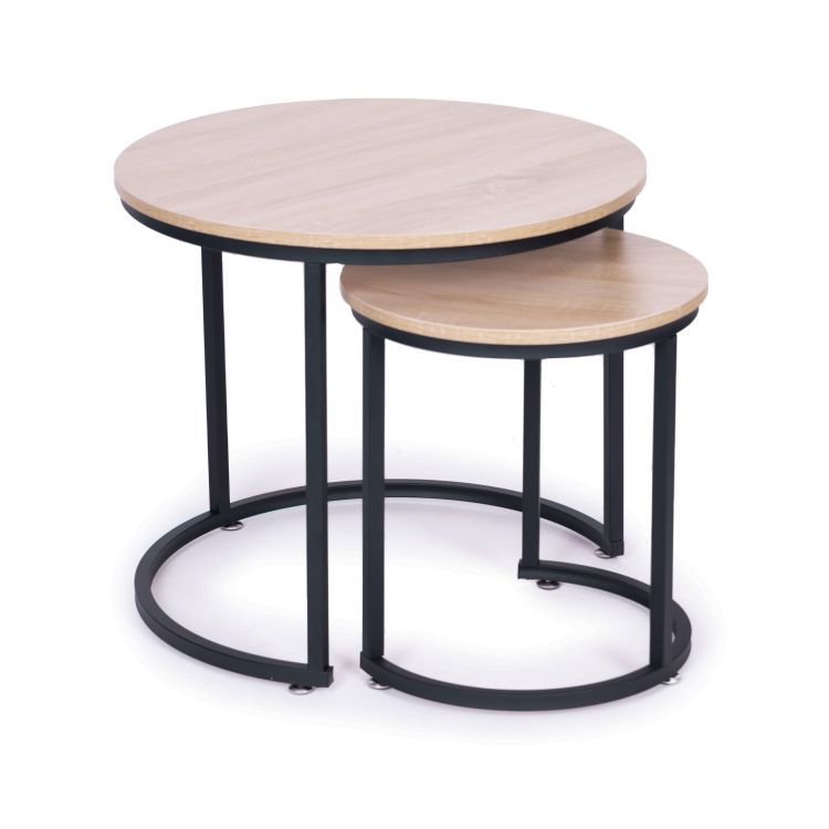 ModernHome Salontafel Set - 2 Stuks - Rond - Ø60 & Ø40 cm - Loft – foto 1