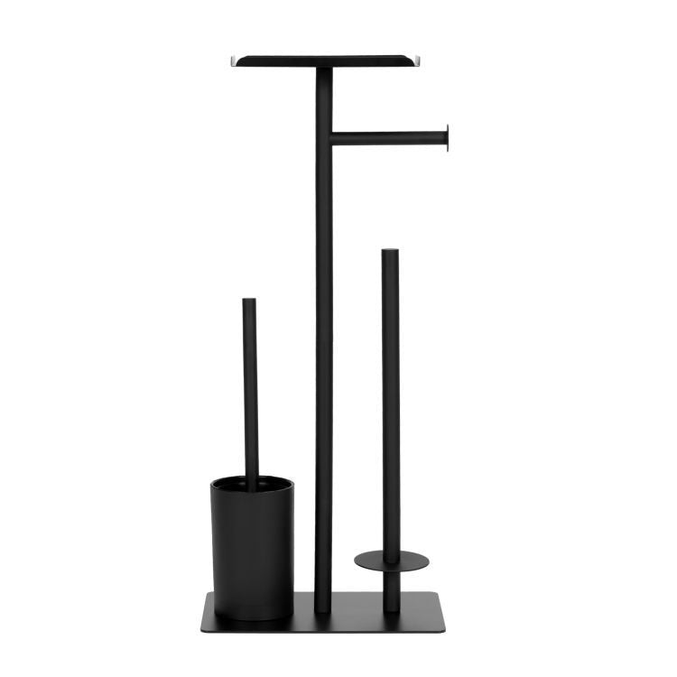 ModernHome Toiletrolhouder - Met Toiletborstel & Plankje - Zwart – foto 4