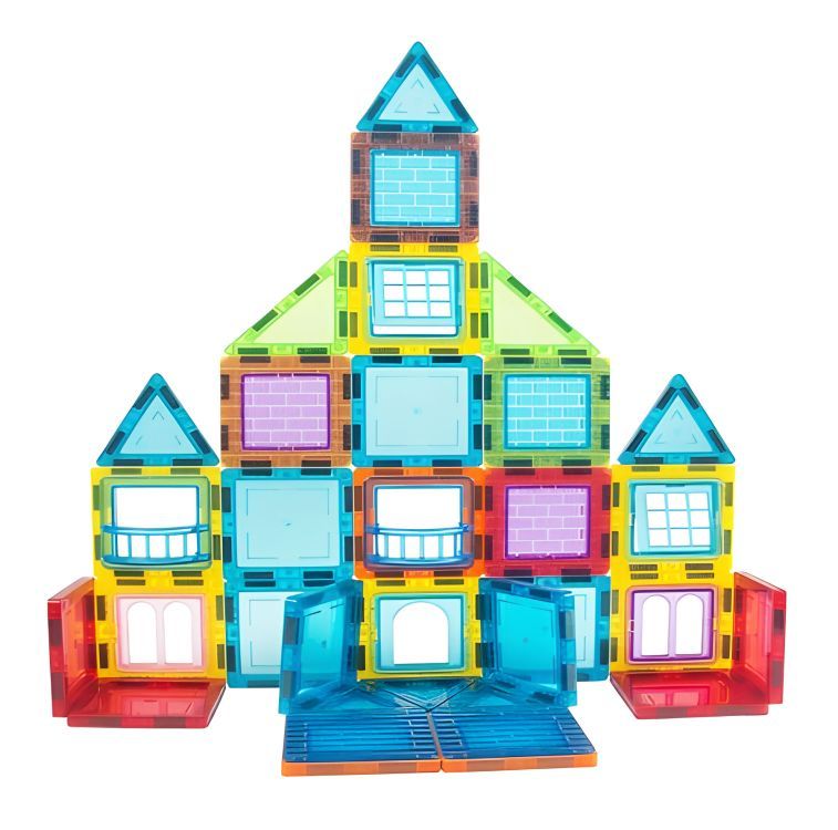 Multistore Magnetische Bouwblokken - 130-delige Bouwset - Huis, Auto & Aanhanger – foto 6