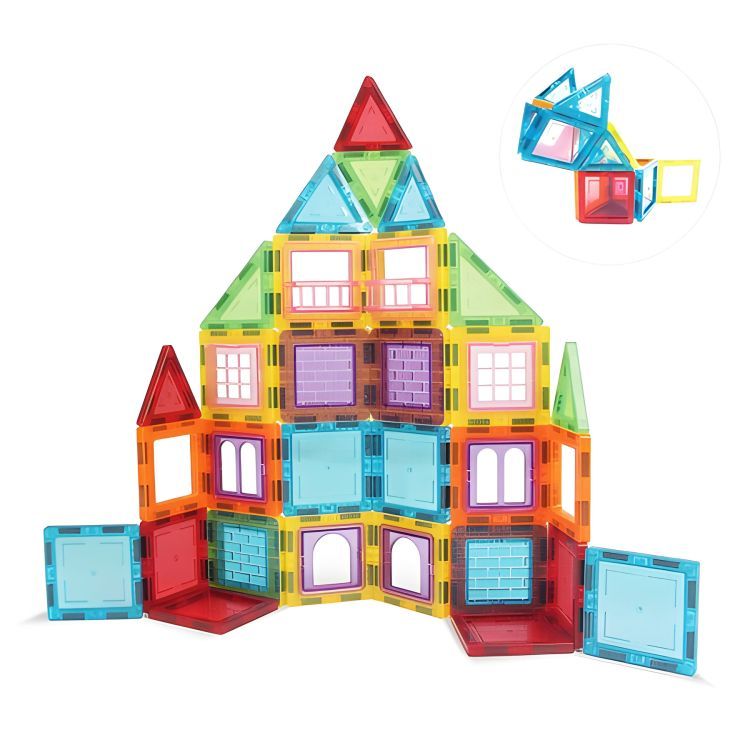 Multistore Magnetische Bouwblokken - 130-delige Bouwset - Huis, Auto & Aanhanger – foto 7