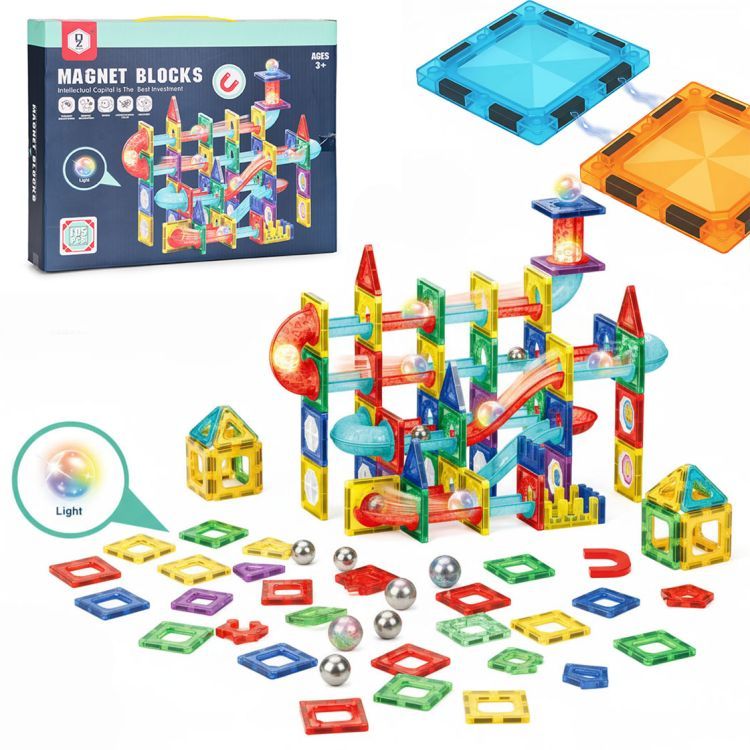 Multistore Magnetische LED Knikkerbaan - 105-delige Bouwset - Marble Run – foto 1