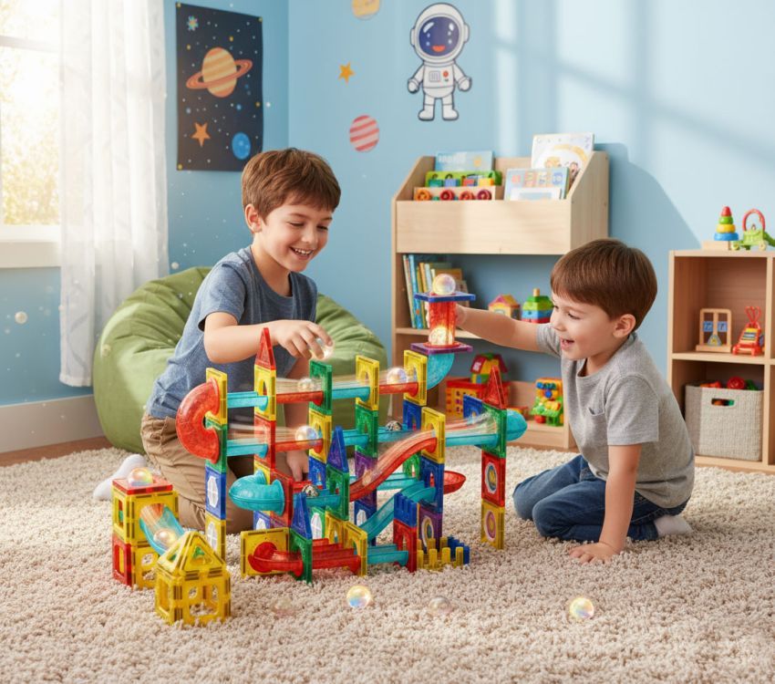 Multistore Magnetische LED Knikkerbaan - 105-delige Bouwset - Marble Run – foto 2