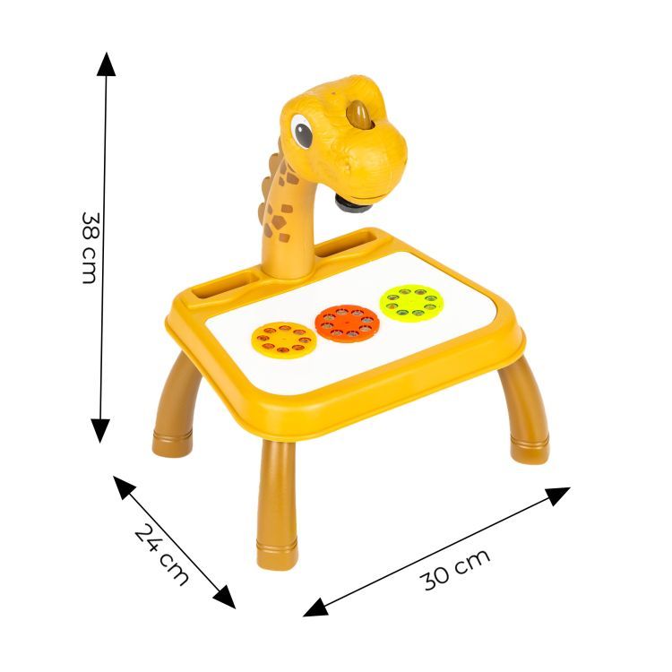 Multistore Dinosaurus Tekenprojector - Geel - 24 Patronen - 12 Stiften – foto 4