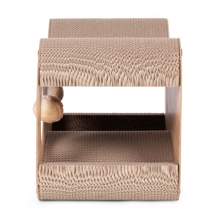 Petsi Kattenkrabber met Huisje - Karton & MDF - 55 cm - Met Pompons – foto 9