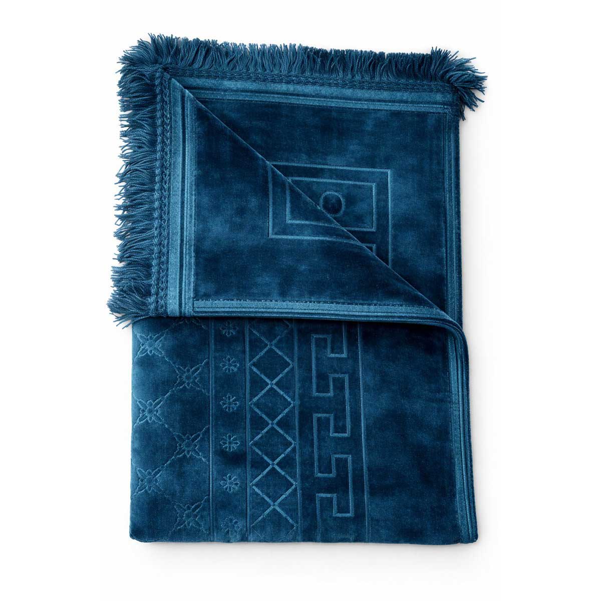 TEKZEN Gebedskleed - Donkerblauw - 120x80cm - Fluweel Zachte Islamitische Gebed Kleed - Seccade – foto 1