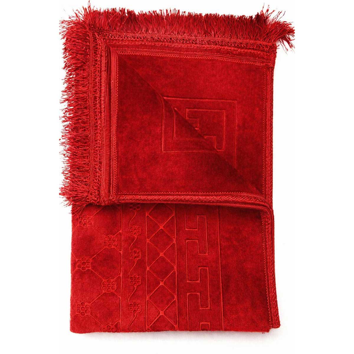 TEKZEN Gebedskleed - Rood - 120x80cm - Fluweel Zachte Islamitische Gebed Kleed - Seccade – foto 1