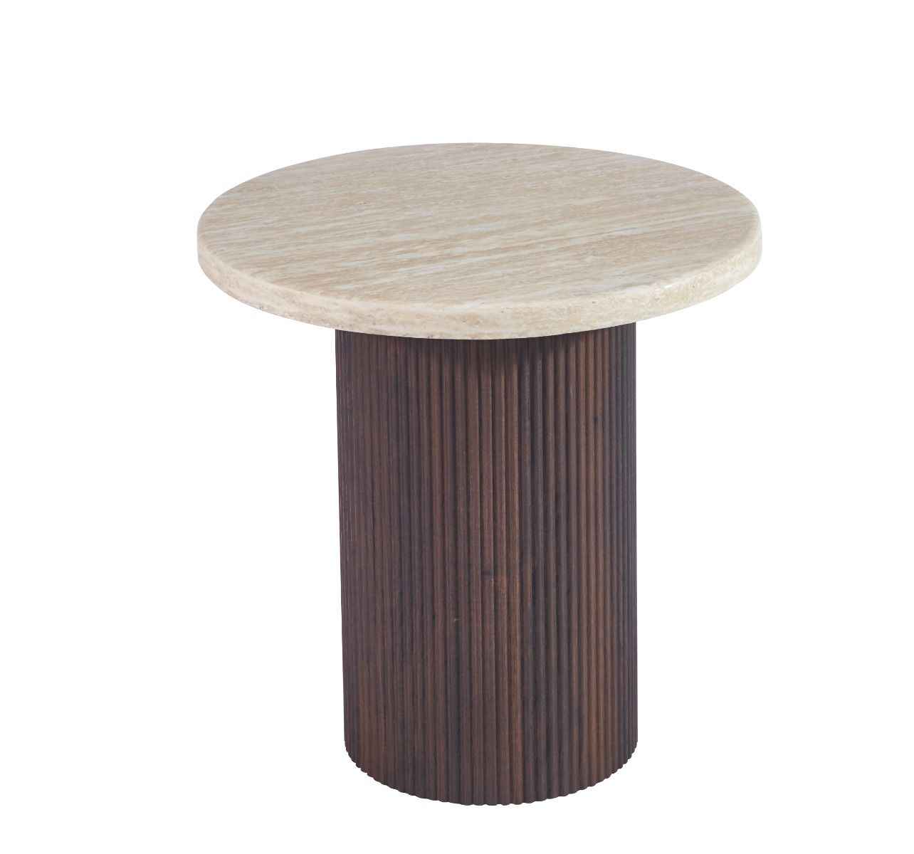 Vivente Paterno Bijzettafel Bruin - Ø55X55cm - Travertine