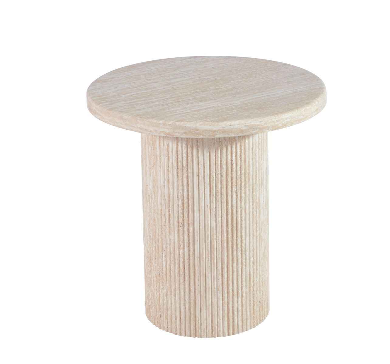 Vivente Paterno Bijzettafel Crėme - Ø55X55cm - Travertine