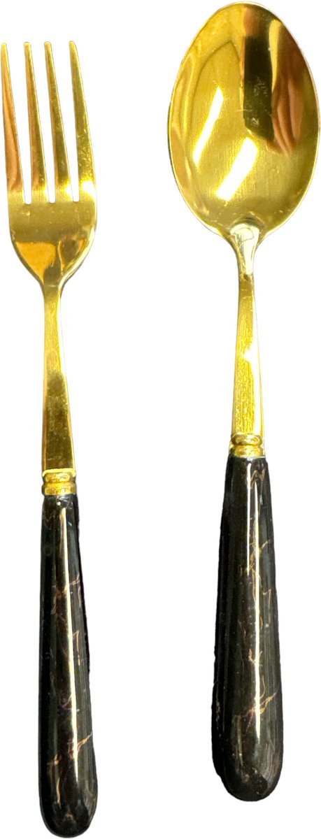 Al Sie Bestekset - 12 delig - Zwart/Goud - TEKZEN