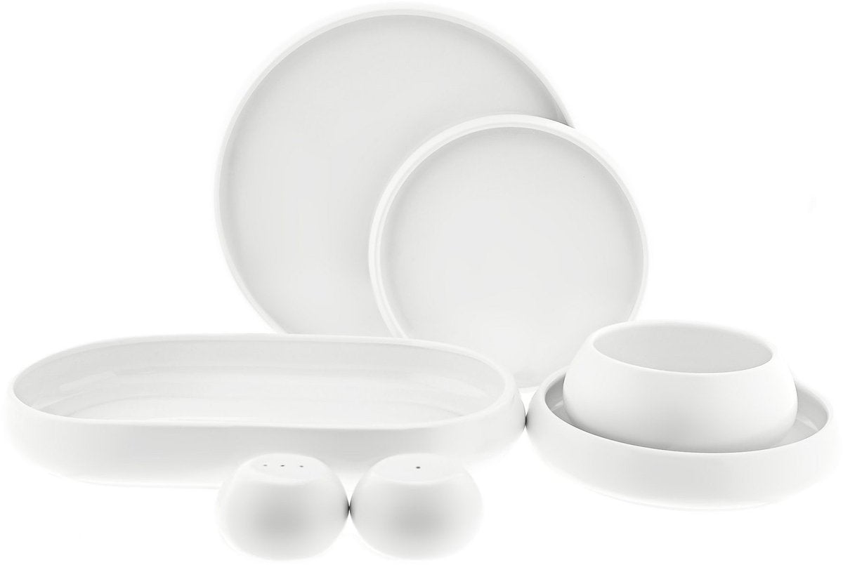 Almina Lissa Bonna - Porseleinen Serviesset - 27 - delig - Wit - 6 - Persoons - Dinerset - TEKZEN