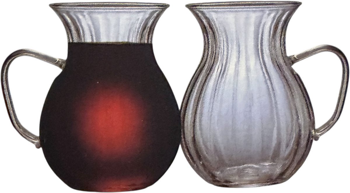 Almina Luana Le Manila - Turkse Theeglazen met Oortje - 180ml - Set van 6 - Turkse Theeglas - TEKZEN