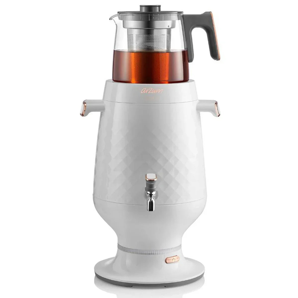 Arzum Ehlikeyf Samovar - Wit - Turkse Theemachine - 3.5 + 1.2 liter - Led-indicator - 2200W - Semaver
