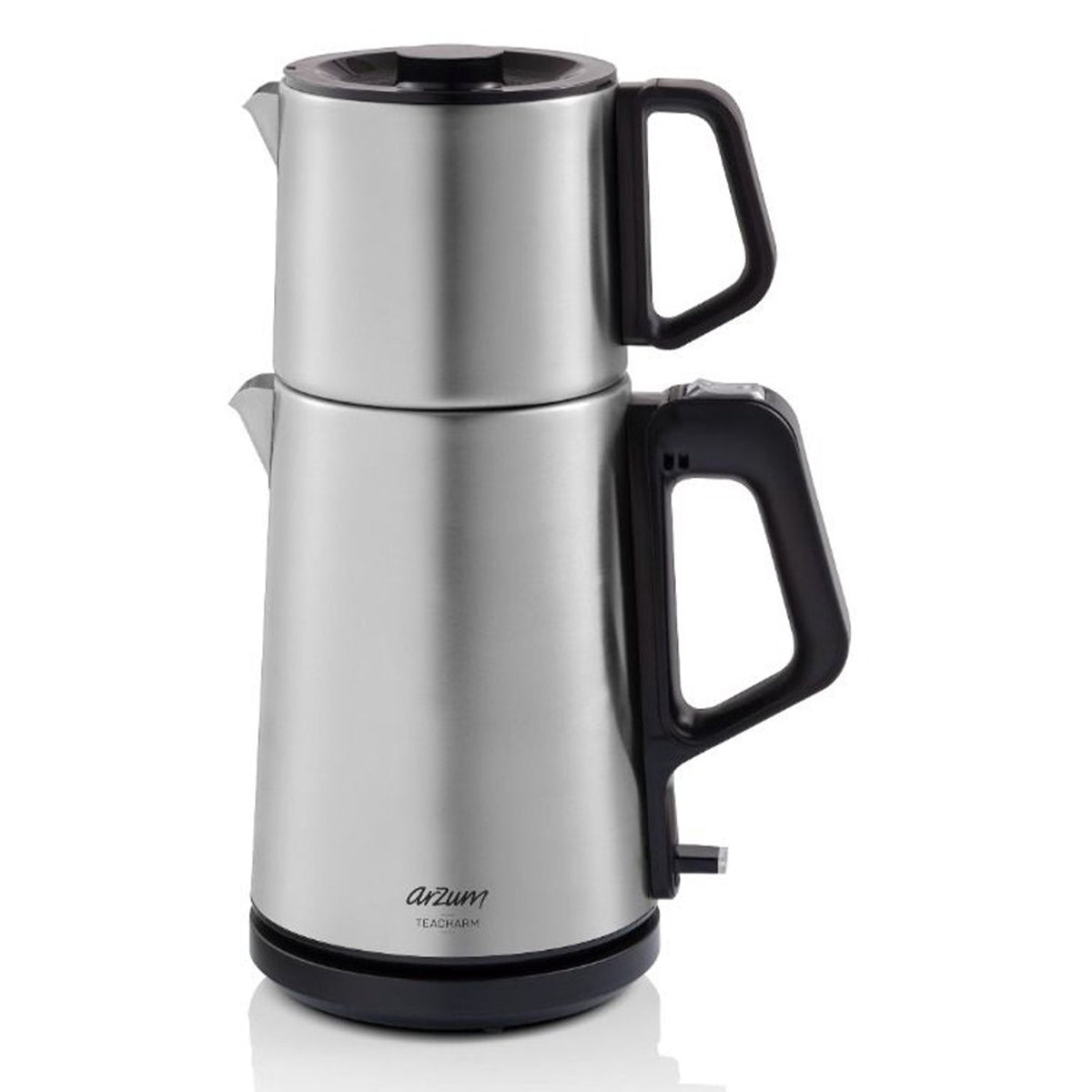 Arzum Teacharm AR3143 - Elektrische Theepot - Inox - 1.8L + 1.0L - Led - indicator - 360° Basis - 2200W - TEKZEN