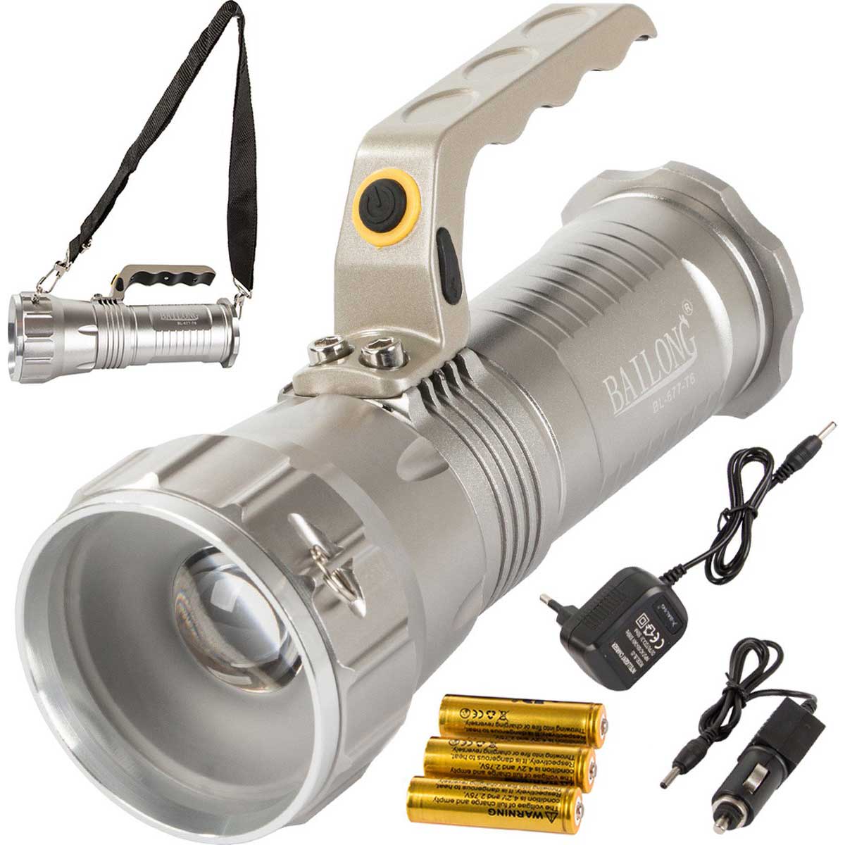 BAILONG Militaire Zaklamp - Zoeklamp – CREE XM - L T6 LED – Met Zoomfunctie - TEKZEN