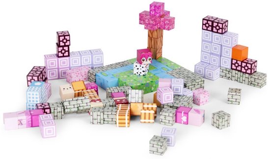 Magnetische Bouwblokken Set - 140 Delig - Roze Magnetische Kubussen - Educatief Constructiespeelgoed voor Kinderen – foto 5