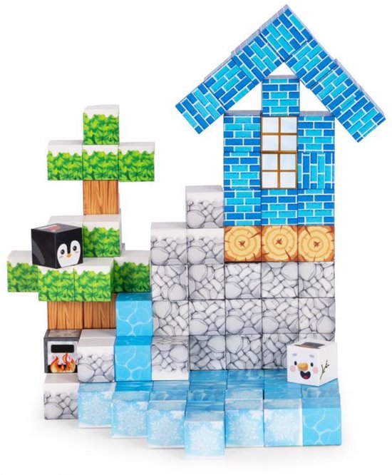 Magnetische Bouwblokken Set Winter - 124 Delig - Magnetisch Constructiespeelgoed - Educatief Bouwspeelgoed voor Kinderen – foto 5