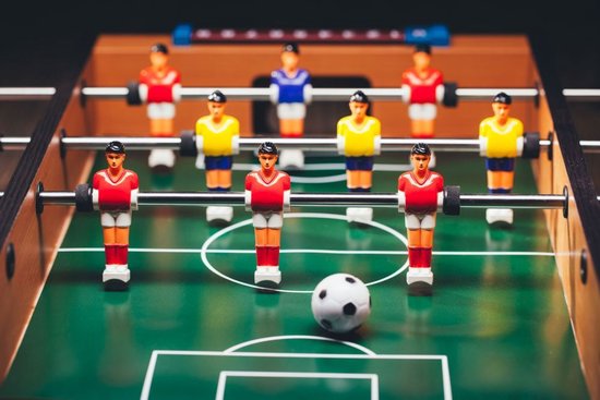 ECOTOYS Mini Tafelvoetbaltafel - 69x35 cm - Hout - Tafelvoetbalspel voor Kinderen – foto 4