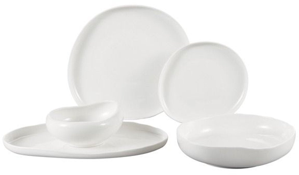 Bricard Barles - Porseleinen Dinner Set - Serviesset - 25 - delig - 6 - Persoons - Wit - TEKZEN