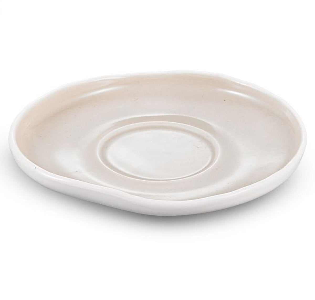 Bricard Barles Schotelset - 6 - delig - 12,5x11x2,2cm - Wit/Taupe - Porselein - TEKZEN